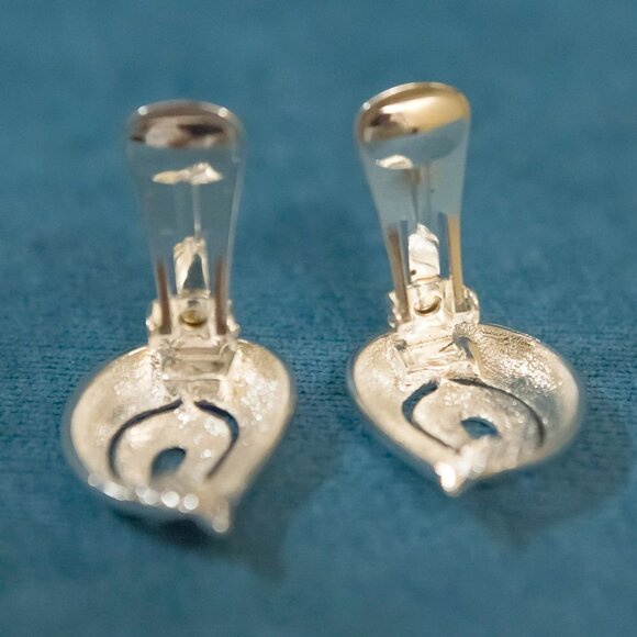 Vintage VENDOME Clip On Earrings Silver Tone - Picture 5 of 6